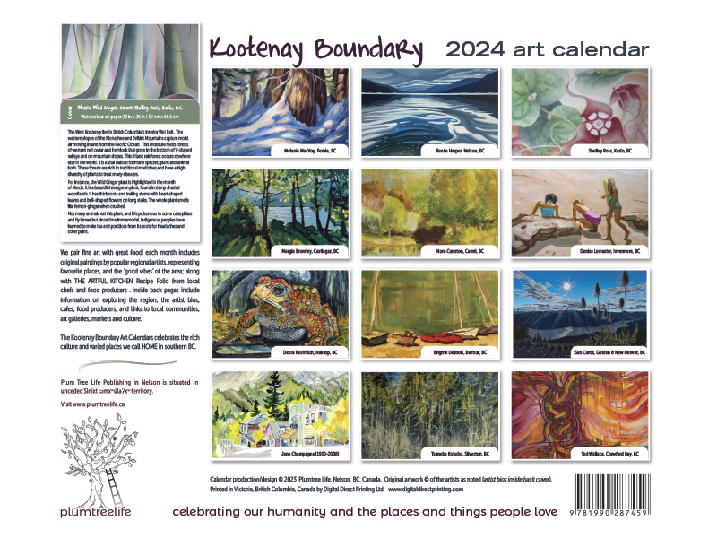 2024 Kootenay Boundary Art Calendar Plum Tree Life   KootenayCalendar2024 BackCover 